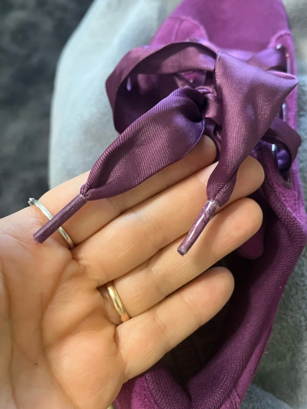 Puma Women's Suede Sneakers - Purple with Gold Accent - Picture 10 of 12